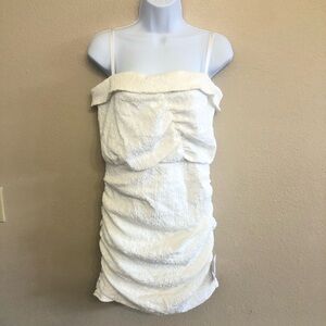 ASOS DESIGN strappy textured mini dress with ruched toggle detail Size 6